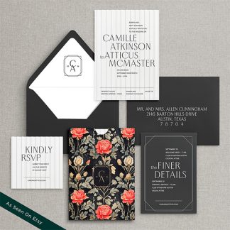 Camille and Atticus - Modern and elegant wedding invitation