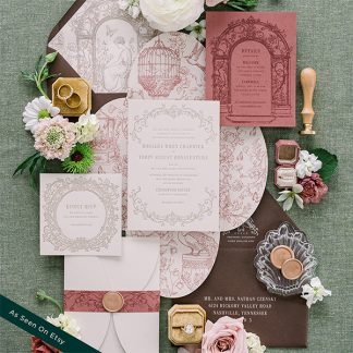 Rosalea and Tobin - Vintage Garden Wedding Invitation