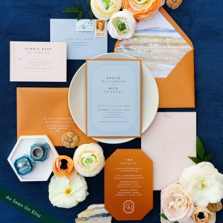 Callie and Nick - Contemporary modern wedding invitation