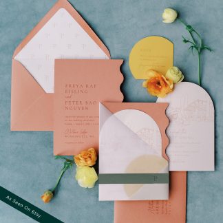 Freya and Peter - Unique modern wedding invitation