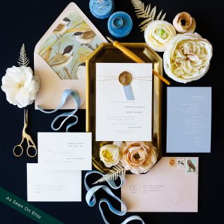 Ophelia and Greg - Modern bold floral wedding invitation