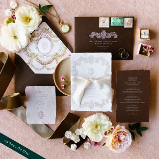 Quinn and Barton - Soft sophisticated classic wedding invitation